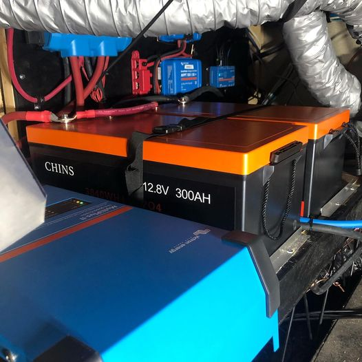 LifePO4 battery bank installed for a Tucson-summer RV solar setup