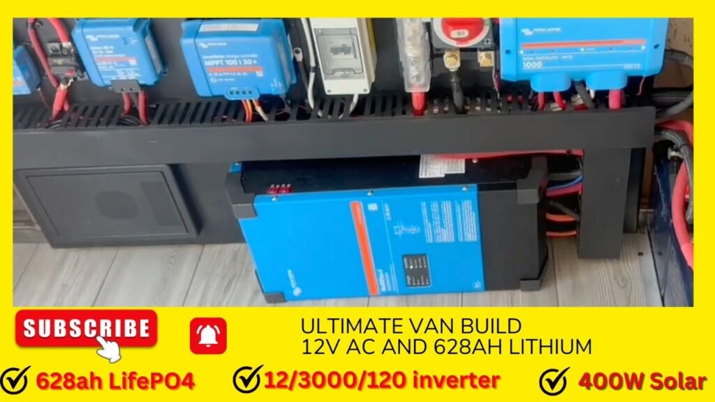 Cargo van off-grid electrical build with Victron system, lithium batteries and 12V air conditioner by Tucson RV Solar